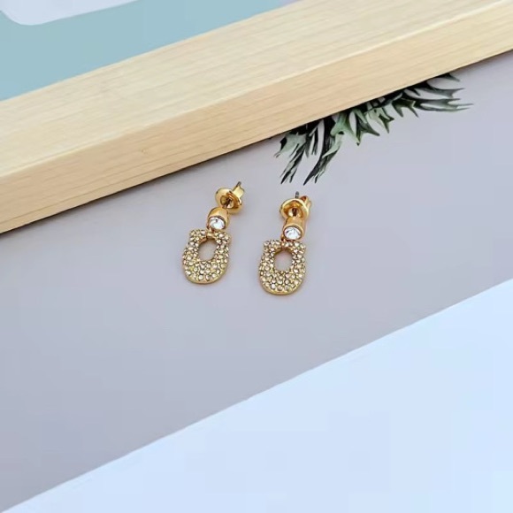 Coach Gold Crystal Earrings - Picture 3 of 4